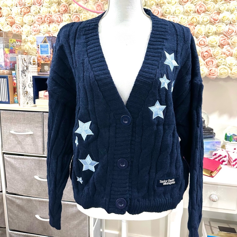 NEW IN BAG Taylor Swift Authentic Midnights Cardigan Navy XS/SM OFFICIAL MERCH